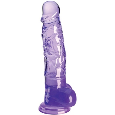 CLEAR - PÊNIS REALISTA COM BOLAS 16,5 CM ROXO