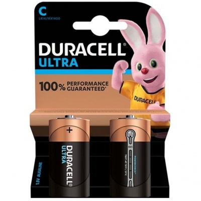 BATERIA DURACELL ULTRA POTÊNCIA ALCALINA C LR14 2 UNIDADES