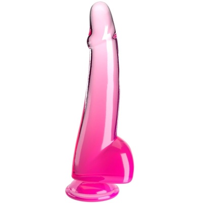 CLEAR - DILDO COM TESTÍCULOS 19 CM ROSA