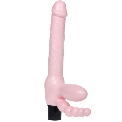 ARNÊS STRAPON SEM CORDA TPR COM VIBRADOR E ESTIMULADOR ANAL 25,4CM ARNÊS STRAPON SEM CORDA TPR COM VIBRADOR E ESTIMULADOR ANAL 25,4CM