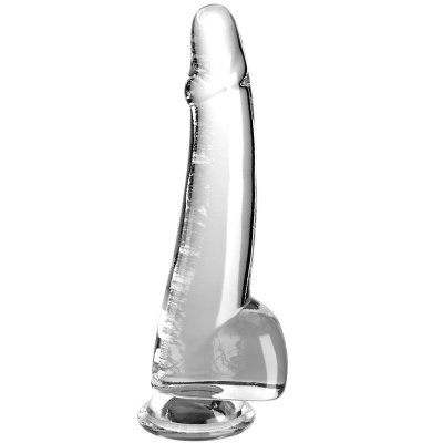 CLEAR - DILDO COM TESTÍCULOS 19 CM TRANSPARENTE