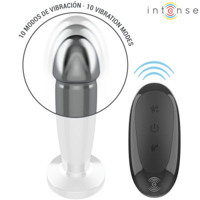 PLUG ANAL 10 VIBRAÇÕES DILDO DE METAL COM CONTROLE REMOTO S