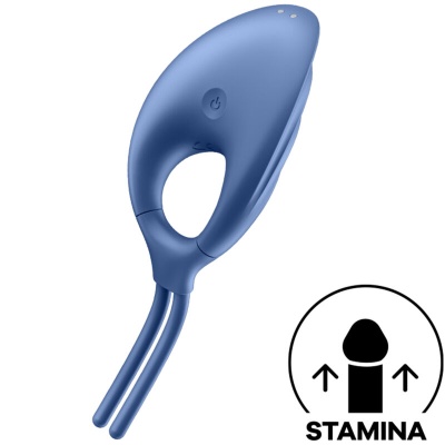 ANEL PENIANO COM VIBRAÇÃO SATISFYER SWORDSMAN (AZUL)