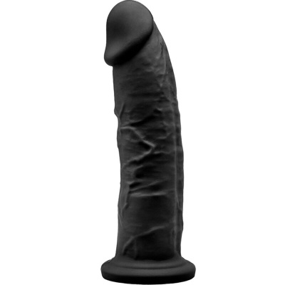 MODELO 2 PÊNIS REALÍSTICO PREMIUM SILEXPAN SILICONE PRETO 19 CM