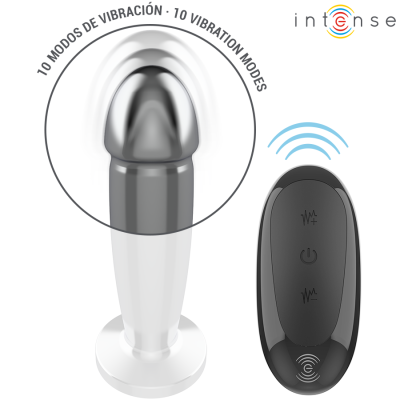 PLUG ANAL 10 VIBRAÇÕES DILDO DE METAL COM CONTROLE REMOTO M