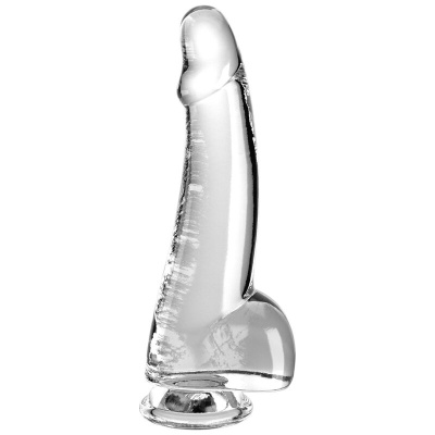 CLEAR - DILDO COM TESTÍCULOS 15,2 CM TRANSPARENTE