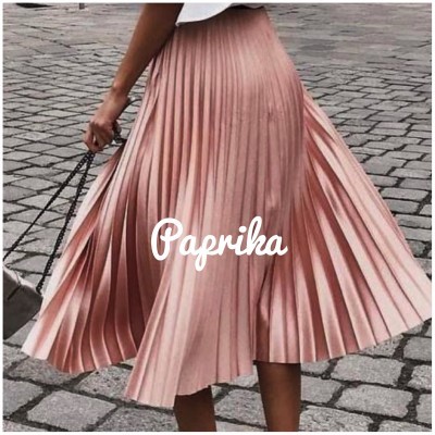 Saia Plissada Acetinada MIDI Saia Plissada Acetinada MIDI