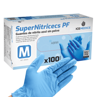 Cx.100 Luvas Descartaveis NITRILO AZUL sem pó - TAM.M