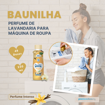 Baunilha 250ml |Fragrância de lavandaria para máquina de roupa