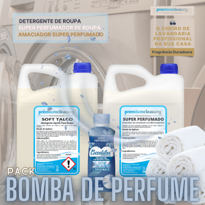 Pack BOMBA DE PERFUME Detergente Amaciador e Perfumador de Roupa