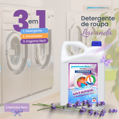 Detergente Amaciador & Engoma Fácil 3 em 1 LAVANDA 5L