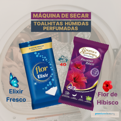 Pack 2xToalhitas Húmidas 40Fls Máquina de Secar Flor de Hibisco e Elixir Fresco