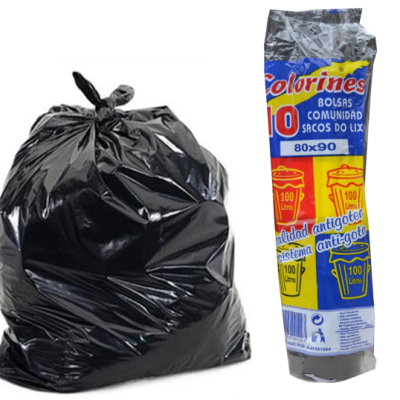 SACO LIXO 100L AD PRETO 80x90 Pack.10