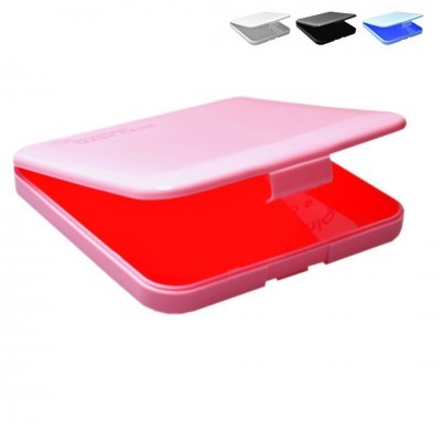 Estojo retangular rosa com interior vermelho e várias cores disponíveis