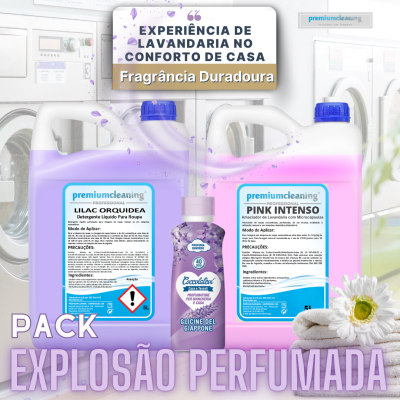 Pack EXPLOSÃO PERFUMADA Detergente Amaciador e Perfumador de Roupa