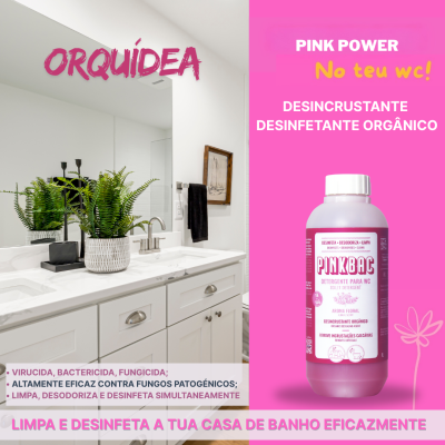 PINKBAC WC Desincrustante, Desinfetante orgânico Orquídea INOKEM