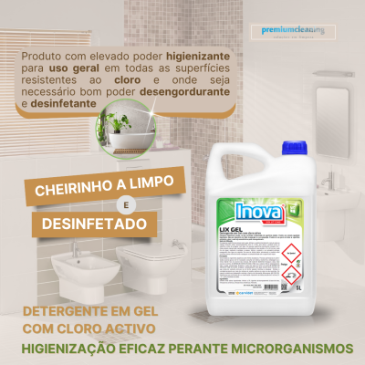 LIX-GEL Detergente em Gel com Cloro Activo 5L