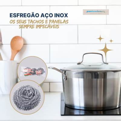 ESFREGAO AÇO INOX 2+1