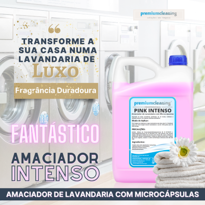 PINK INTENSO Amaciador de Lavandaria com Microcápsulas 5L