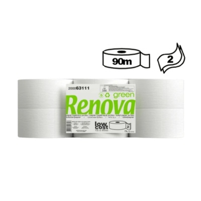 Papel Higiénico Jumbo RENOVA 90mt x 12 rolos