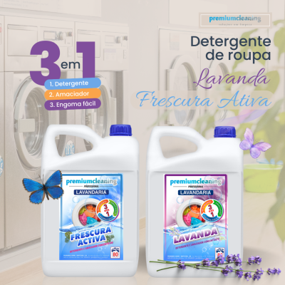 Pack 2 Detergentes 3em1 5L LAVANDA e FRESCURA ATIVA