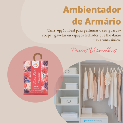 Ambientador de Armários e Gavetas em Saqueta |Frutos Vermelhos