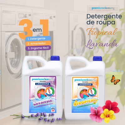 Pack 2 Detergentes 3em1 5L LAVANDA e TROPICAL