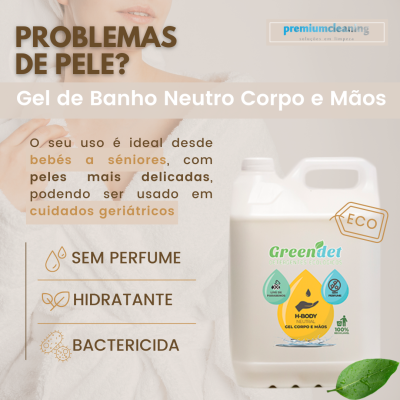 Gel de Banho Corpo e Mãos Neutro e Hidratante 5L |Sem perfume