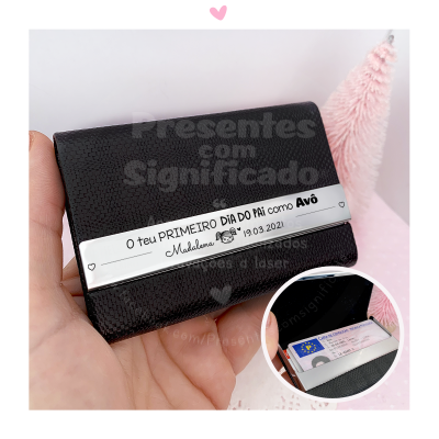 Porta-cartões em pele sintética