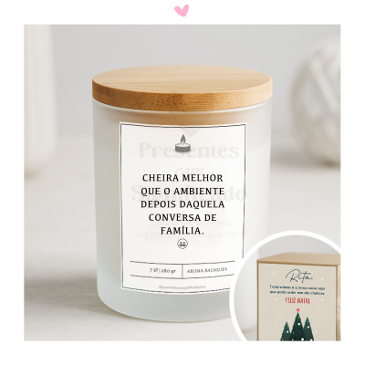 Vela de baunilha "Cheira melhor que o ambiente depois daquela conversa de família."