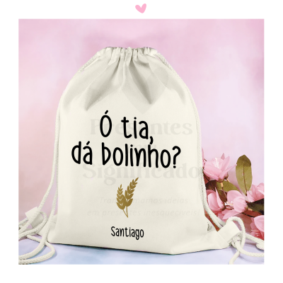 Saco/mochila com atilhos - Pão por Deus