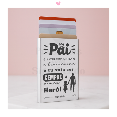 Porta-cartões c/ botão push