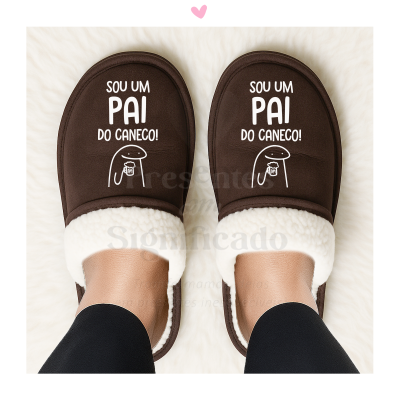 Chinelos "Serra da Estrela" castanhos personalizados (sola EVA/espuma)
