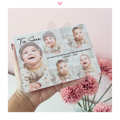 Puzzle convite personalizado com foto e texto