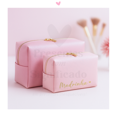 Necessaire polipele rosa (2 tamanhos)