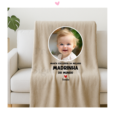 Manta polar personalizada (bege)