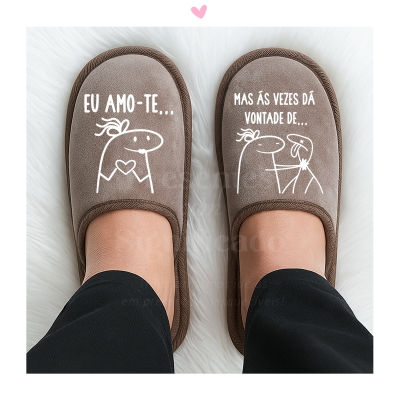 Chinelos homem cor taupe personalizados (sola borracha)