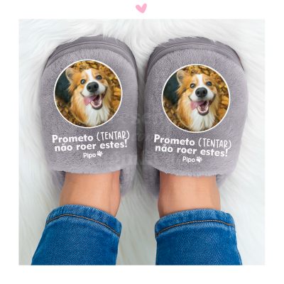Chinelos de senhora cinzentos personalizados (ultra acolchoados - sola borracha alta)