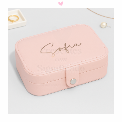 Guarda-jóias grande rosa salmão