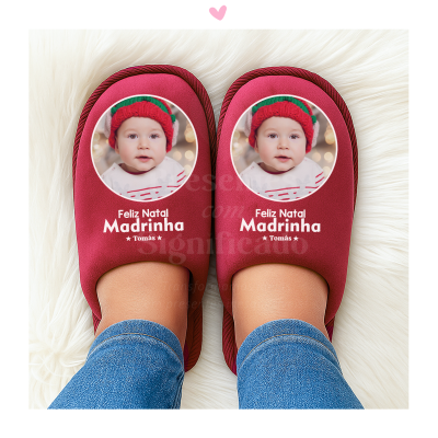 Chinelos de senhora magenta personalizados (sola borracha alta)