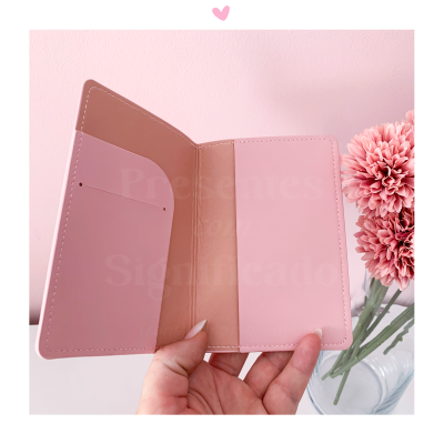 Capa para passaporte personalizada - Rosa