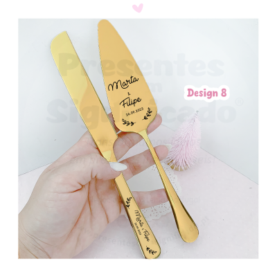 Conjunto de Pá e Faca para bolo (design 8)