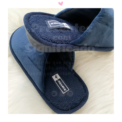 Chinelos de senhora azuis personalizados (sola borracha alta)