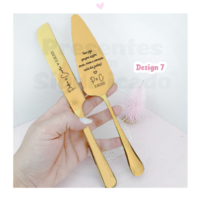 Conjunto de Pá e Faca para bolo (design 7)