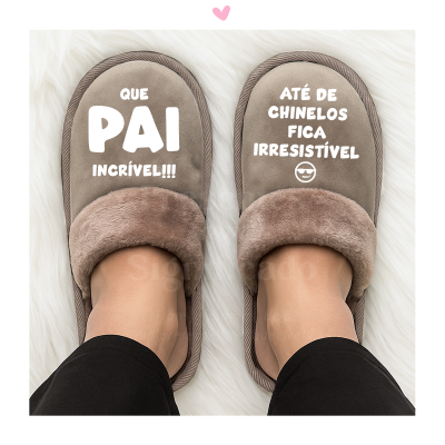 Chinelos de homem taupe c/ barra personalizados (sola borracha)
