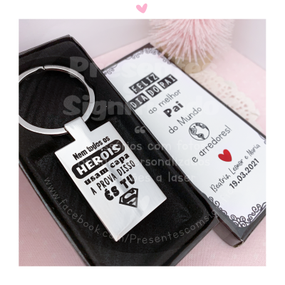 Porta-chaves retangular em metal