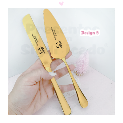 Conjunto de Pá e Faca para bolo (design 5)
