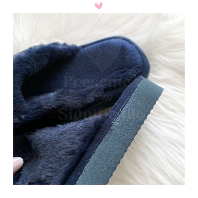 Chinelos de mulher azul escuro personalizados (sola EVA/espuma)