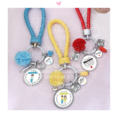 Porta-chaves fita tipo couro personalizado final das aulas