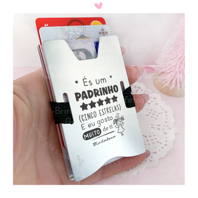 Porta-cartões em alumínio